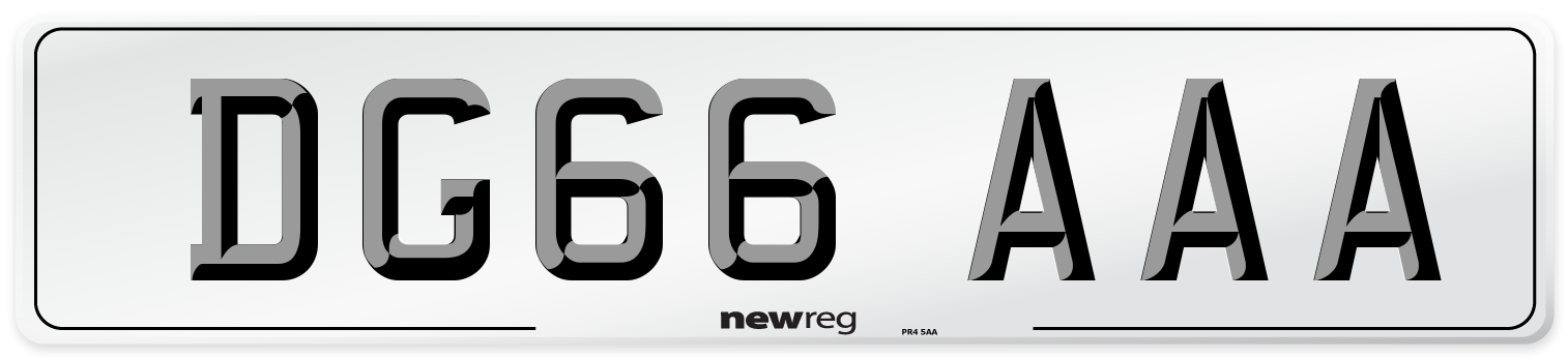 DG66 AAA Number Plate from New Reg